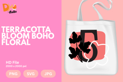 Terracotta Bloom Boho Floral Monogram Product Image 1