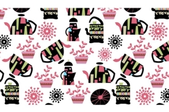 Tea pots vector seamless pattern EPS, tileable, abstract, Product Image 1