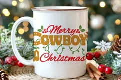 Cowboy Merry Christmas SVG Cut file Country Printable SVG Product Image 5