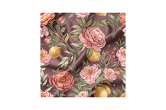 Pink Lemon Floral Seamless Pattern, Digital Paper Product Image 6