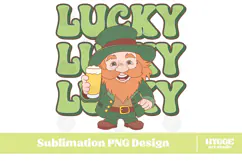 Happy St Patrick's Day PNG DTF Irish Lucky Leprechaun Beer Product Image 1