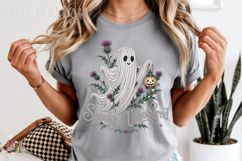 Spooky and Unbothered PNG, Rhinestone Ghost Sublimation Product Image 5