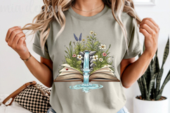 Floral Book Lover Png, Waterfall in Book Sublimation Design Product Image 5