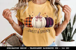 Sweet and Spooky PNG, Cute Pumpkins Sublimation Design Product Image 5