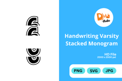 Handwriting Varsity Stacked Monogram Product Image 1