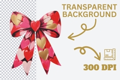alentine Heart Bow PNG Bundle | 7 Cute Red &amp; Pink Ribbon Product Image 4