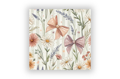 Coquette Bow Wildflower Digital Paper, Pastel Cottagecore Product Image 6