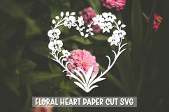 Paper Cut Floral Heart , Paper Cut Heart SVG Product Image 1