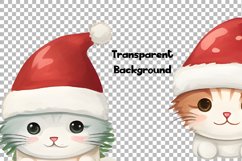 Cat Claus Christmas Watercolor 35 Cliparts Ai Generated Art Product Image 6