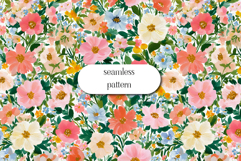 Pastel Wildflower Seamless Pattern Watercolor Floral Print Product Image 1