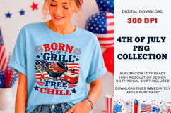 Born to Grill Free to Chill PNG | BBQ DTF Product Image 6