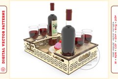 Wine Serving Tray - laser cutting file - Glowforge ready SVG Product Image 6