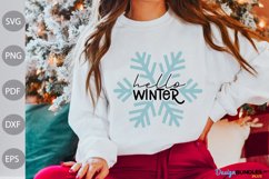 Hello Winter SVG Cut Files - Christmas Tshirt Design Product Image 1
