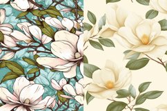 Boho Magnolia Seamless Pattern - 300DPI Product Image 5