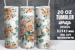 Watercolor Roses Pastel Flowers Tumbler Wrap Product Image 1