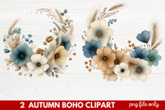 Autumn Boho Clipart | Fall Bohemian Aesthetic PNG Illustrati Product Image 1