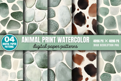 Animal Print Watercolor Patterns Digital Paper Background PN Product Image 4