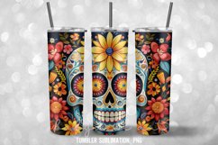 Skull style mexican Tumbler Sublimation Design Product Image 2