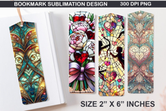 Flower Bookmarks Sublimation -Valentine Holly Berries PNG Product Image 1