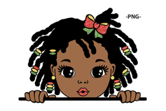 Cute Afro Girl with Braids SVG | Black Girl Head Clipart Product Image 6