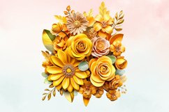 3d sublimation Yellow Floral Bouquet Clipart Bundle, 3D Product Image 6