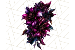Gothic Floral PNG, Dark Aesthetic Flowers Clipart Print Product Image 2