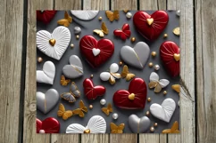 3d red & grey Hearts | 4 Skinny tumbler sublimation designs Product Image 2