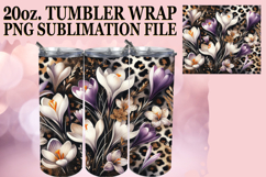 Cheerful thoughts 20oz tumbler wrap, Leopard Prints Product Image 1