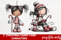 Christmas Candy Cane Characters Clipart Product Image 1