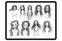 40 Procreate Surreal Girls Part-1 Stamp Brushes Product Image 2