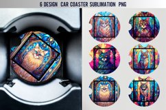 Cat Stained Glass Car Coaster Sublimation Design Bundle Product Image 1