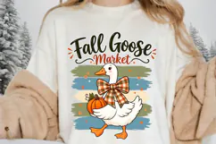 Fall Goose Market Cute Autumn Goose Pumpkin Sublimation Product Image 3