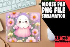 Cheerful Mouse Pad Design PNG, Cute Ghost Product Image 1