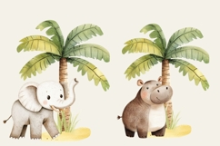 Watercolor Safari Animals Clipart and Patterns Product Image 6