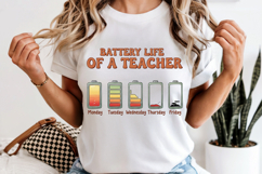 Battery Life of a Teacher PNG, Weekly Mood Sublimation Product Image 6
