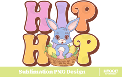 Easter Bunny Sublimation DTF Chick Farm Hip Hop Spring Joy Product Image 1