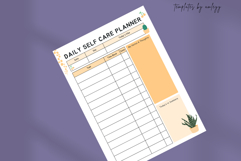 Cute Daily Self Care Planner Template | Printable Canva Product Image 5