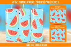 Watermelon Tumbler Wrap Designs, Sublimation Wrap Product Image 1