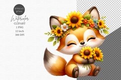 Dino clipart, Sunflowers clipart Product Image 1