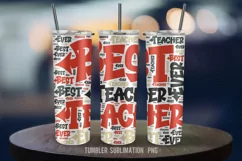 Best Teacher Ever|Teacher Appreciation Tumbler Puffy Wrap. Product Image 2
