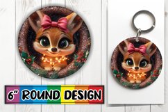 Sleek Keychain Circle Design Template , Holiday Animals Product Image 1