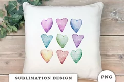Watercolor Heart Sublimation design PNG Product Image 6
