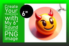 Bright Circle Design Keychain Template , 3D Emoji Product Image 1