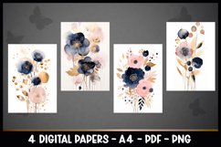 4 Digital Papers Vintage Florals I Vintage Theme Product Image 2