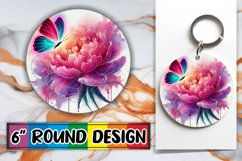 Luminous Circle Coasters Sublimation, Butterfly Product Image 1