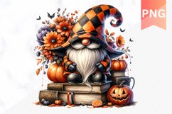 Halloween Gnome Books Sublimation - Halloween Clipart PNG Product Image 1