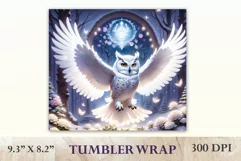Sublimation Tumbler Wrap 3D White Owl / Png file Product Image 2