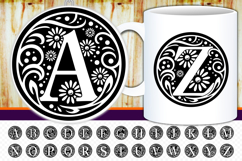 Floral Monogram Letters SVG Bundle, Flower Monogram Font SVG Product Image 5