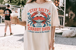 Stay salty stay sunny crabby days PNG sublimation |Beach &amp; S Product Image 3