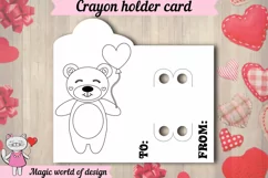 Valentine's Day Bear with a heart Coloring Card holder svg Product Image 2